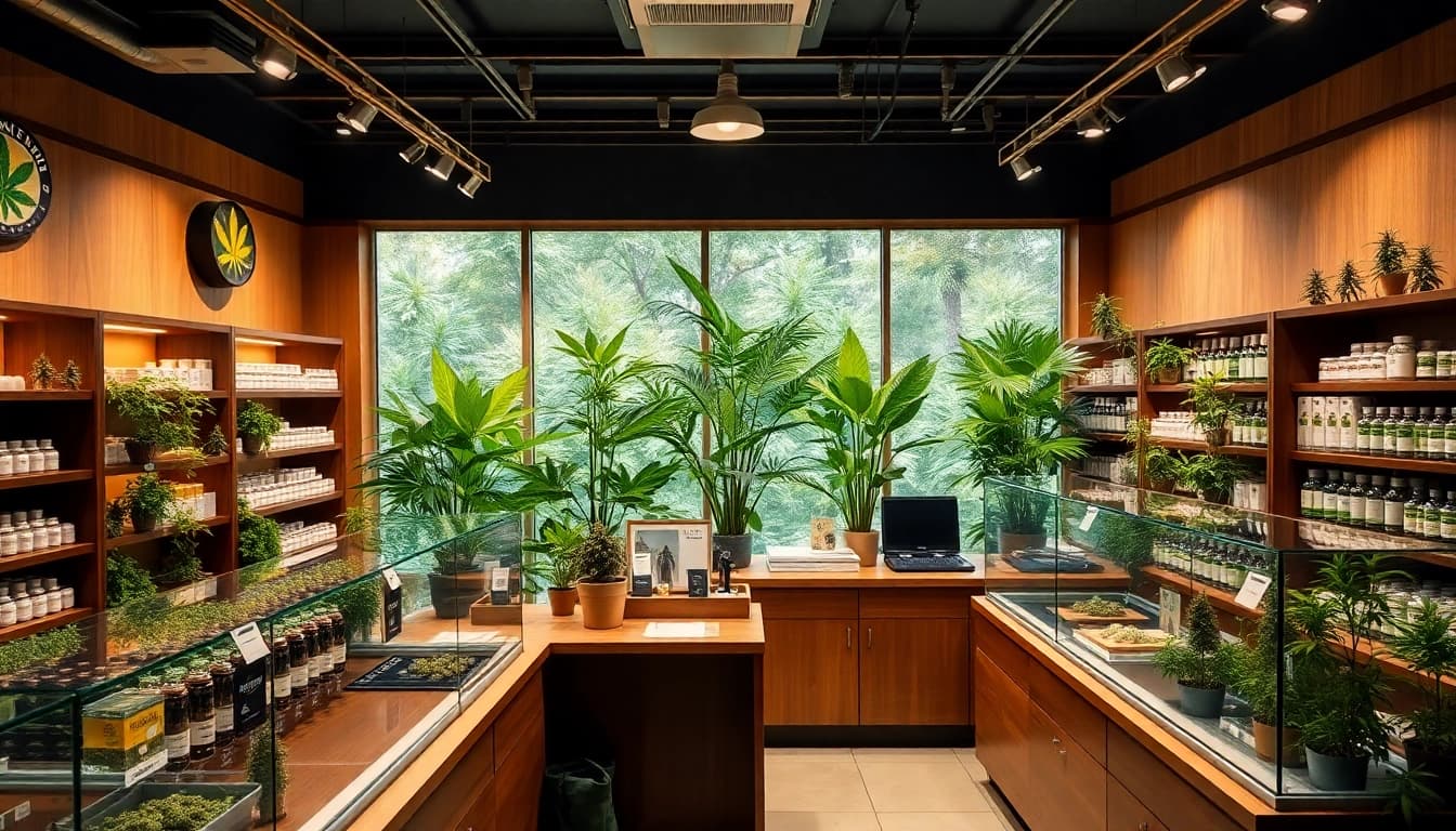 Learn how to buy weeds online at a modern cannabis dispensary showcasing various products.