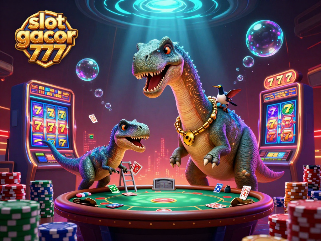 Experience thrilling spins with slot gacor 777 in a vibrant casino scene featuring dynamic elements.