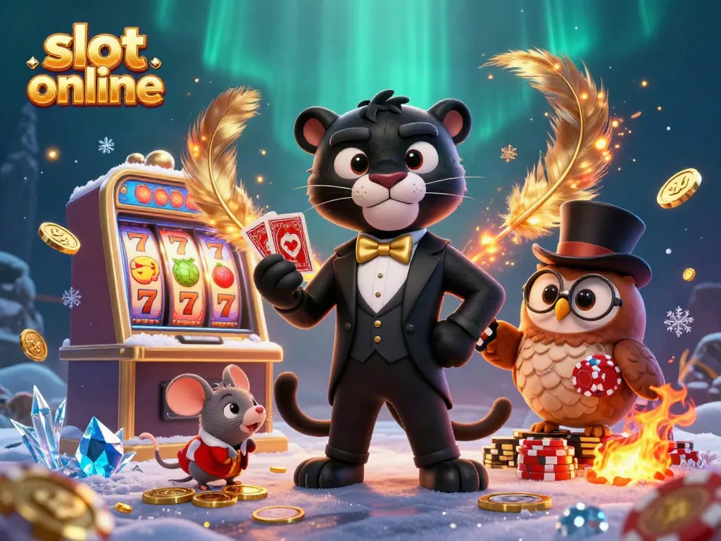 Experience the excitement of slot online gameplay with vibrant characters and dynamic casino elements.