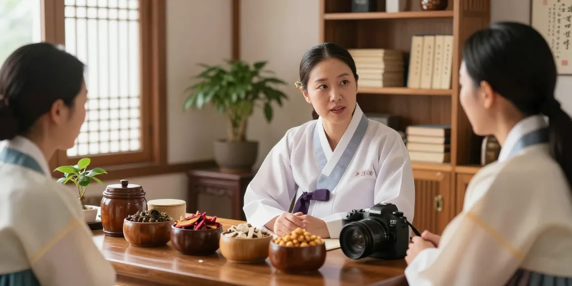 Consultation at 수원한의원 showcasing professional hanbang treatments in a serene clinic.