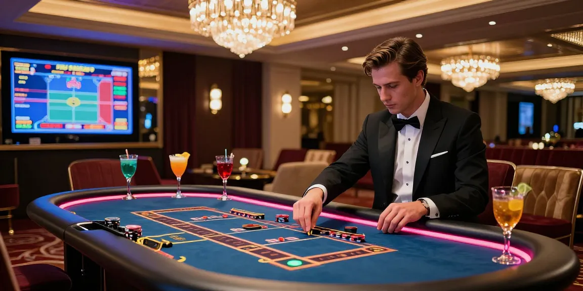 Pengalaman bermain luxury12 di kasino online mewah dengan pencahayaan glamor dan suasana penuh semangat.