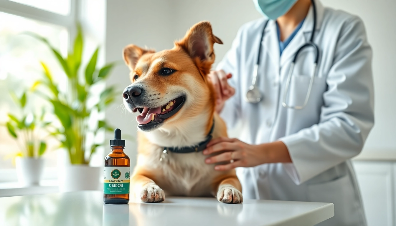 Promote health with CBD For Pet showcased during a vet examination.