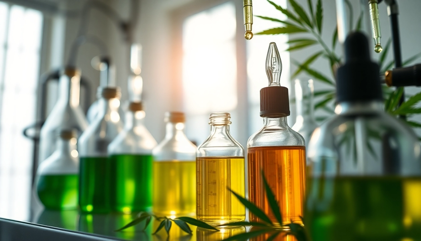 Showcase of CBD extraction tools in a professional lab setting, emphasizing natural health.