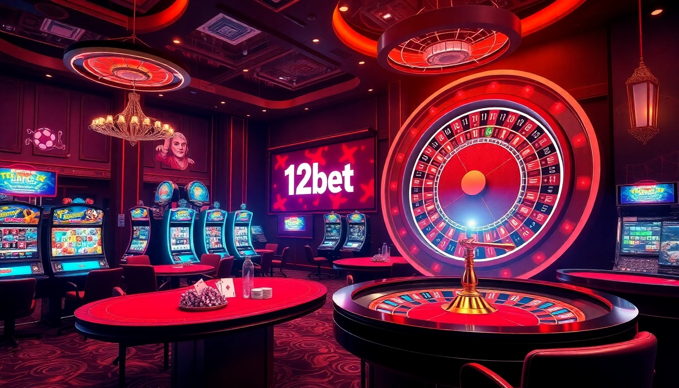 Engage with the excitement of online gambling through the vibrant link 12bet featuring casino tables and slot games.