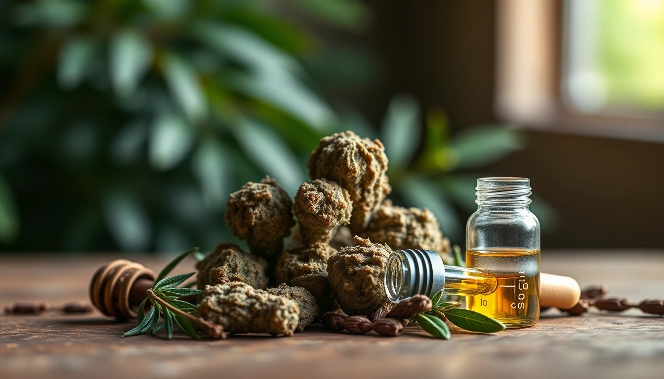 Enhance relaxation and mental wellness with high-quality Mental Wellness CBD buds showcased on a rustic table.