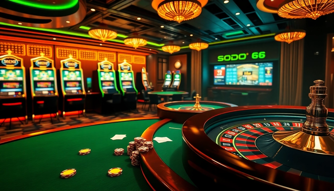 Engage in thrilling online gambling with SODO66 at a luxurious casino.