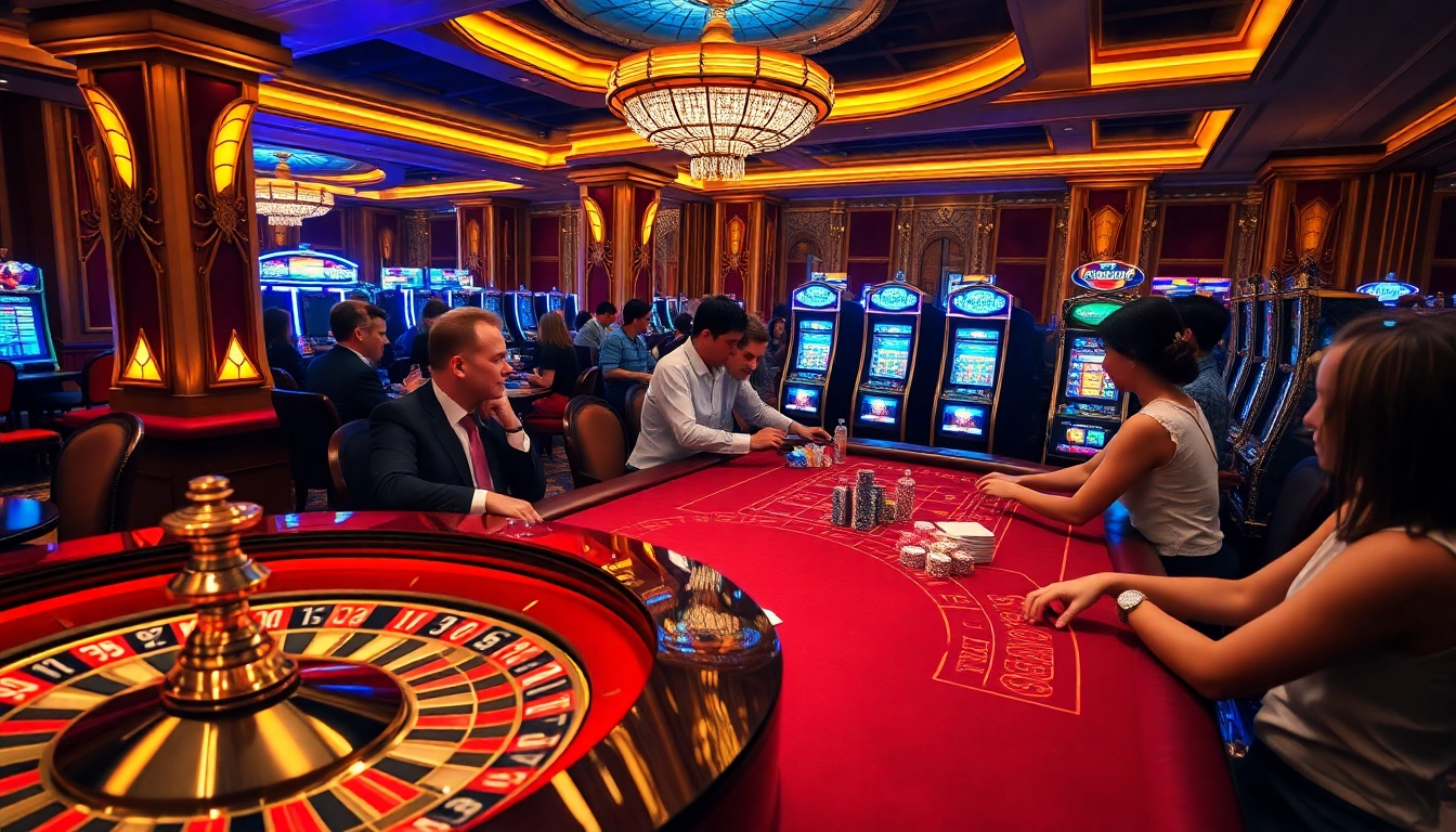 Players enjoy the excitement of gambling at a luxurious casino featuring the XX88 theme.