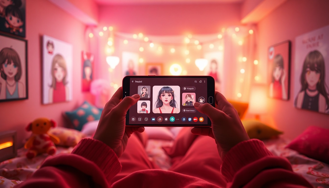 Engaging character ai nsfw chat platform interface in a cozy, inviting room setting.