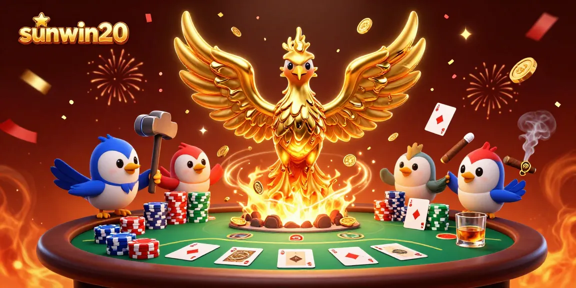Engage with sunwin20's thrilling casino games featuring golden phoenix and poker elements.