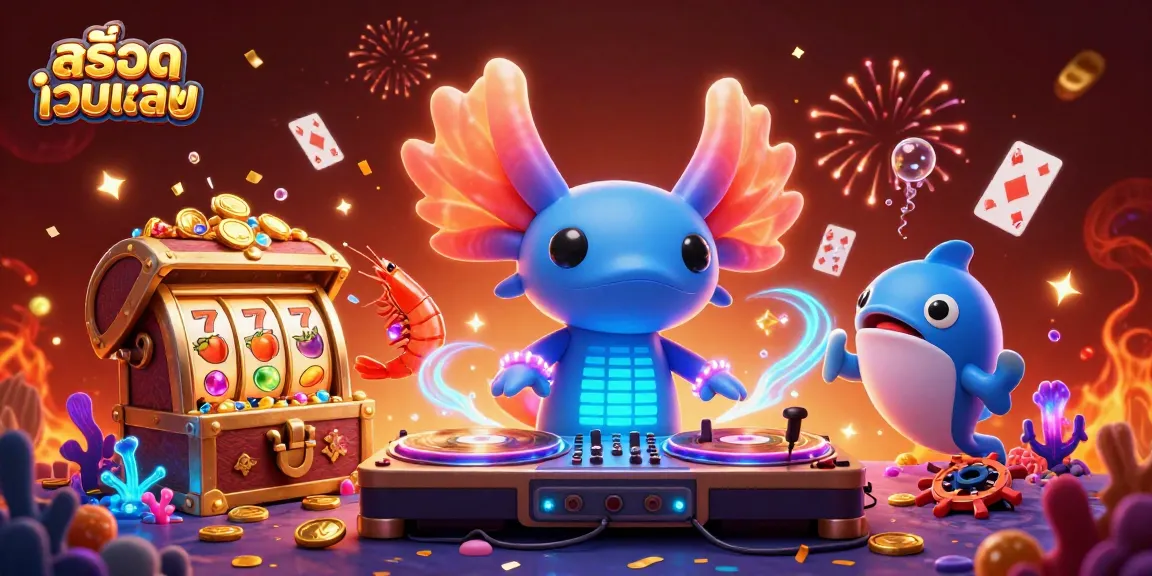Play iconic slot games and win at สล็อตเว็บตรง with vibrant underwater-themed 3D illustration.