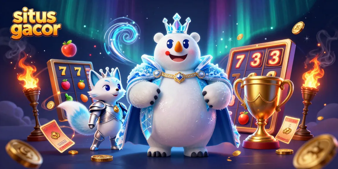 Experience stunning gameplay with situs gacor featuring a cartoon ice king and golden slot elements.